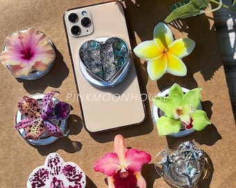 Orchid Flower Phone Grip, Pansy Flower Magnetic Grip For Kindle, Lily Flower Phone Holder, Phone Charm