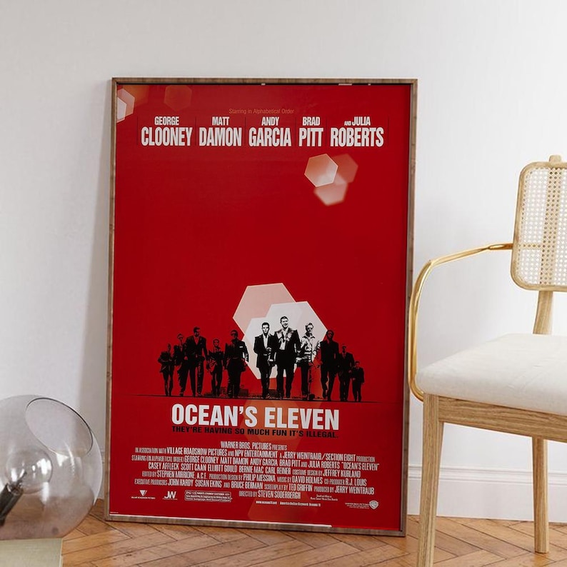 ocean-s-eleven-movie-poster-high-definition-canvas-art-print-etsy