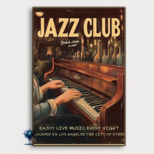 Vintage Jazz Club Poster: Retro Movie Art Print