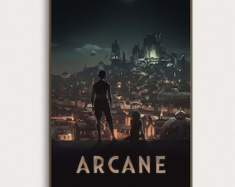 Plakat filmowy „Arcane”, wysokiej jakości wydruk na płótnie