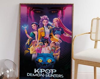 2 Stück Kpop Movie Poster Demon Hunters - Retro Leinwand Wandkunst 60x90cm