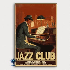 Jazz Club Retro Poster: Vintage Movie Art Print