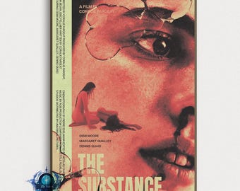The Substance Movie Poster Vintage Classic Movie Poster Art Home decoration Poster Gifts High Quality Canvas Art Print