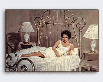 Elizabeth Taylors filmaffisch "Katt på ett hett plåttak", vintage canvastavla