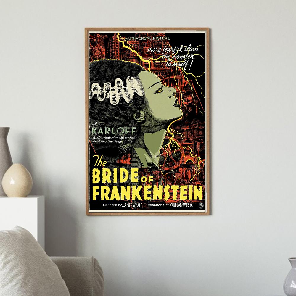 Bride of Frankenstein Movie Poster: Vintage Canvas Art Print - Etsy