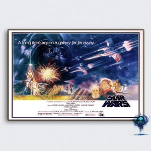 Vintage STAR WARS Movie Poster Print, Classic Canvas Art