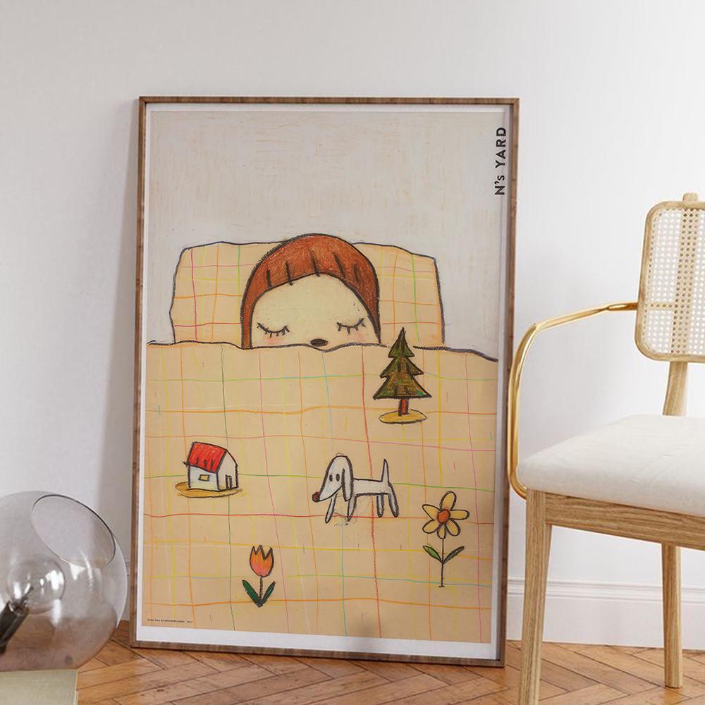 奈良美智のアートプリント、高品質キャンバスポスター - Etsy 日本