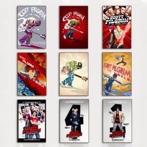 Pôster do filme Scott Pilgrim, arte de parede, pôster de decoração de casa, presentes de alta qualidade, impressão de arte em tela