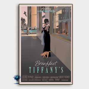 Frühstück im Tiffany Film Poster Vintage Classic Movie Poster Art Dekoration Poster Geschenke Hochwertige Leinwand Kunstdruck
