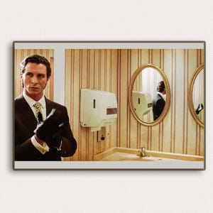 American Psycho Movie Poster Bathroom Wall Art Movie Vintage Classic Movie Poster Home decoration Gifts High Quality Canvas Art Print