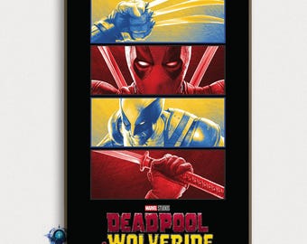 Deadpool & Wolverine Movie Poster: Vintage Canvas Art Print