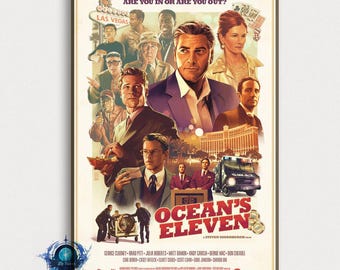 オーシャンズ11映画ポスター：高解像度キャンバスアートプリント