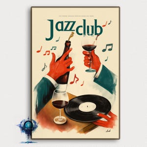 Jazz Club Vintage Poster: Retro Movie Art Print
