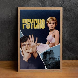Psycho Movie Poster, High Quality Canvas Print, Wall Art, Classic Poster, Film Fan Collectibles, Home Decor
