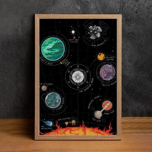 Affiche Outer Wilds, carte d'Outer Wilds, carte d'Outer Wilds, cadeau d'affiche de jeu, décoration d'intérieur, affiche sur toile, oeuvre d'art pour chambre à coucher, affiche cadeau, sans cadre