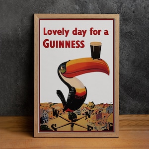 Póster digital de comida y bebida Guinness, Guinness vintage, impresión en lienzo de alta calidad, arte mural, póster clásico, decoración del hogar, decoración de bares