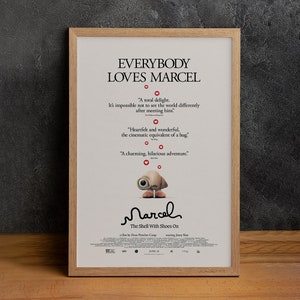 Marcel the Shell with Shoes On Movie Poster, High Quality Canvas Print, Wall Art, Classic Poster, Film Fan Collectibles, Home Decor