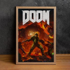 DOOM Video Game Poster, Game Wall Art, Game Poster Gift, Home Decor, Canvas Poster, Bedroom Art, Gift Poster, Unframed