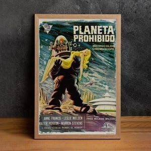 Forbidden Planet Movie Poster, Hochwertige Leinwand, Wandkunst, Classic Poster, Film Fan Sammlerstücke, Home Decor