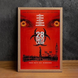 28 Days Later Movie Poster, High Quality Canvas Print, Wall Art, Classic Poster, Film Fan Collectibles, Home Decor