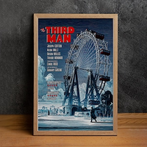 The Third Man Movie Poster, High Quality Canvas Print, Wall Art, Classic Poster, Film Fan Collectibles, Home Decor