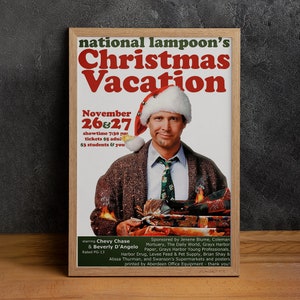 Pôster do filme National Lampoon's Christmas Vacation, impressão em tela de alta qualidade, arte de parede, pôster clássico, colecionáveis de fãs de cinema, decoração para casa