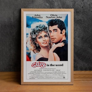 Grease Movie Poster, High Quality Canvas Print, Wall Art, Classic Poster, Film Fan Collectibles, Home Decor