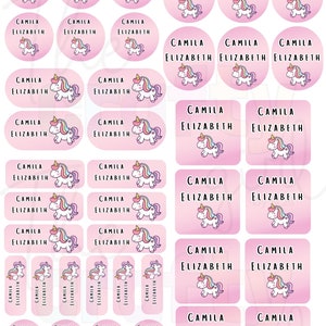 Waterproof Name Stickers Set 40,Kids Name Labels,Fun & Colorful Waterproof Stickers,Back to School Labels,Personalized School Book Labels