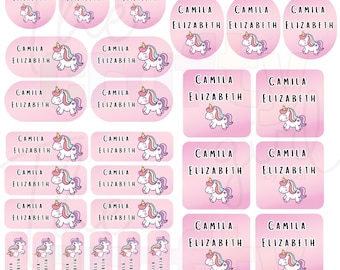 Waterproof Name Stickers Set 40,Kids Name Labels,Fun & Colorful Waterproof Stickers,Back to School Labels,Personalized School Book Labels