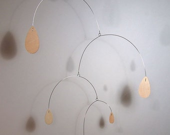 Rain Wooden Plywood Mobile for Baby Nursery Wood Art