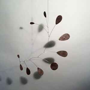 Wooden Baby Mobile - Modern Art Home Decor Plymobius -Stained Dark Brown