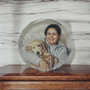 Custom Crystal Photo Ornament | Personalized Keepsake |  Weddings, Pets & Memorials  | Unique Family Photo Ornament, Gift For Dad