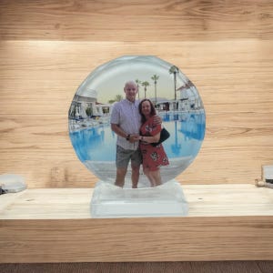 Gepersonaliseerde fotocadeau kristalglas | Aangepaste fotolijst | Aangepaste fotoherinnering voor koppels, bruiloften, jubilea, uniek cadeau-idee