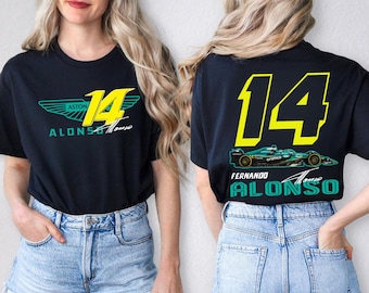 Camiseta de F1 de Fernando Alonso con Aston Martin: Camiseta de doble cara para aficionados