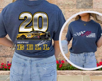 Sweat-shirt NASCAR n° 20 Christopher Bell : cadeau pour fan de course rétro