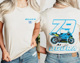 MotoGP-T-shirt Ai Ogura #79: Retro Racing, Idemitsu Honda-kleuren