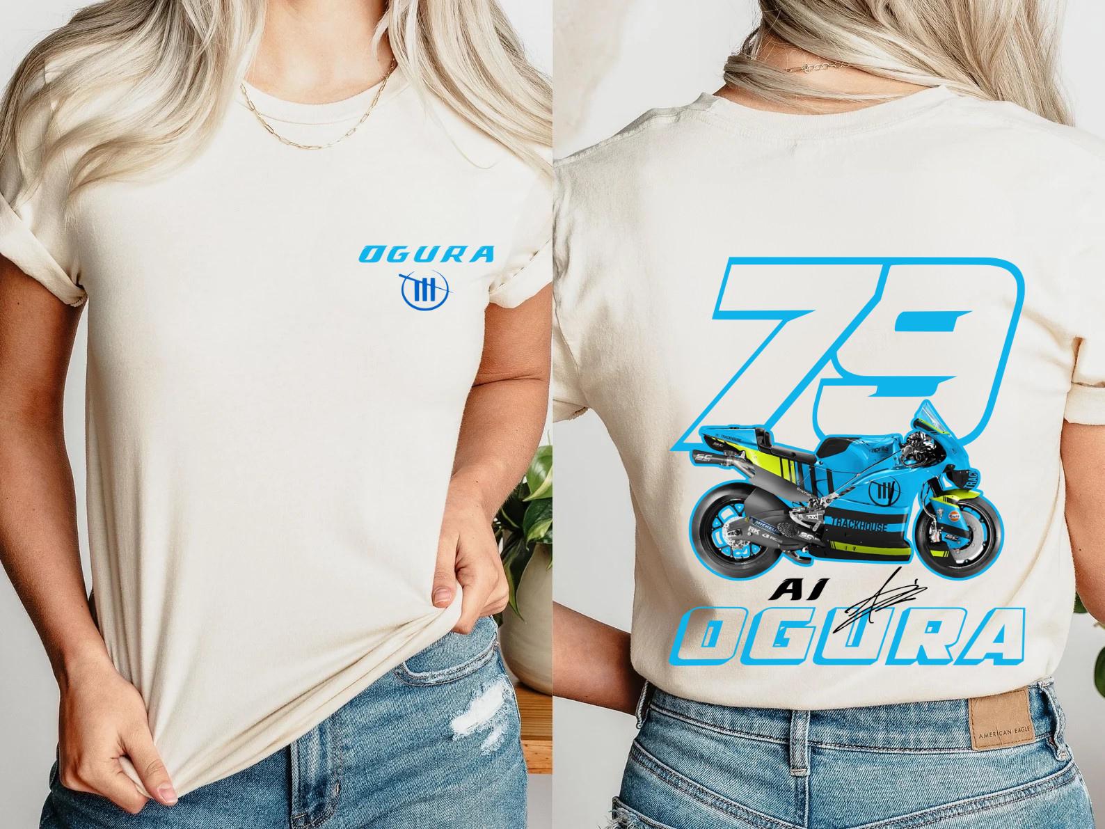 Ai Ogura #79 Motogp T-shirt: Retro Racing, Idemitsu Honda Livery 