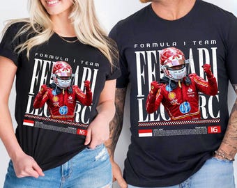 Camiseta F1 de Charles Leclerc: Camiseta vintage de carreras de Ferrari