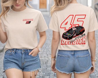 Camiseta Tyler Reddick 45 Racing, camiseta para aficionados al automovilismo, sudadera con capucha de algodón color arena