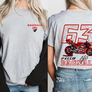 Francesco Bagnaia #63 Shirt – Ducati MotoGP Racing Tee for Fans, Pecco Bagnaia MotoGP Shirt – #63 Ducati Rider Tee for Motorcycle Lovers