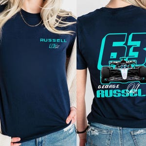 George Russell F1 Racing Tee: #63 Motorsport Fanbekleidung