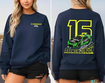 Camiseta de carreras AJ Allmendinger 16, camiseta gráfica de coche de carreras NASCAR verde