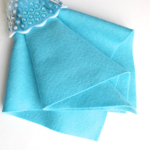 Caribbean Blue, Wool Felt Fabric, 100% Merino, Wool Applique