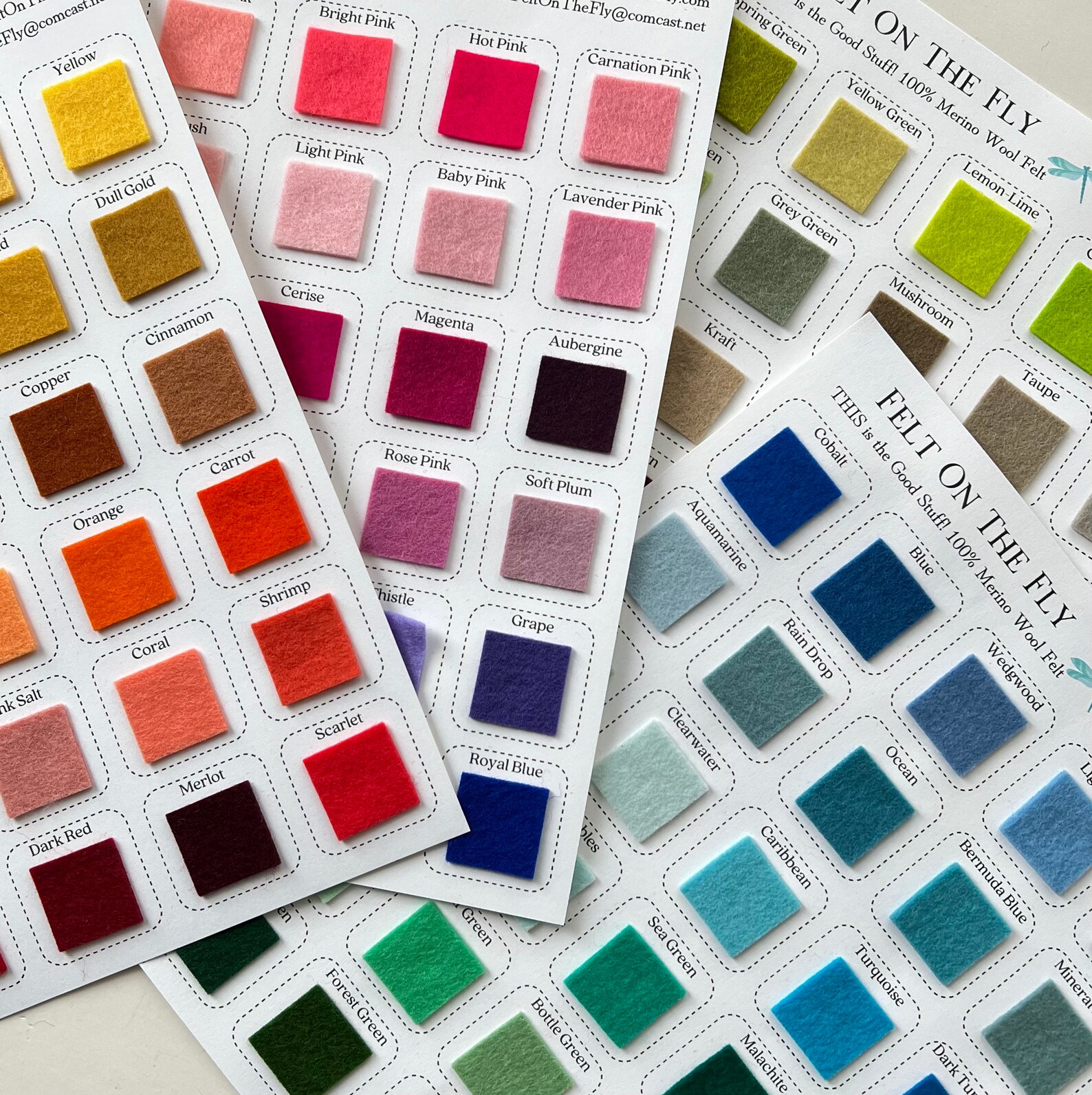 PREORDER Wool Felt Swatches 100 Wool Color Samples Merino Etsy