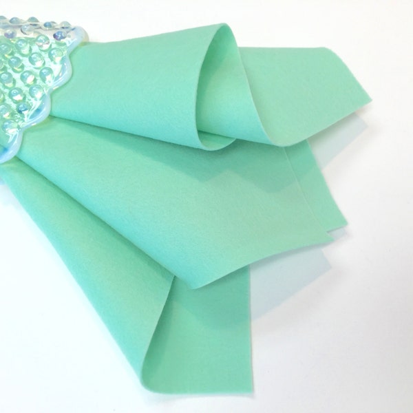 Wool Felt, 100% Wool, Pure Merino, Sea Glass, Pale Jade Green, Nonwoven, Certified Safe