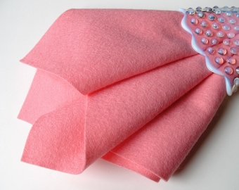 Carnation Pink, Pure Wool Felt, Large Felt Square, 100% Merino, Soft Wool Felt, Pastel Pink