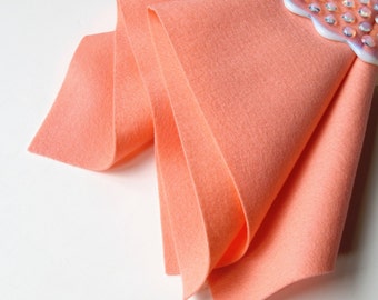 Wool Felt, Coral Pink, 100% Merino, Soft Felt, Pastel, Non Woven Wool, Pure Wool Felt