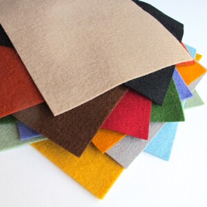 Wool Felt Set, 100% Wool, Primitive Shades, Pure Merino Fiber, Twelve Sheets, DMC Floss Option image 4