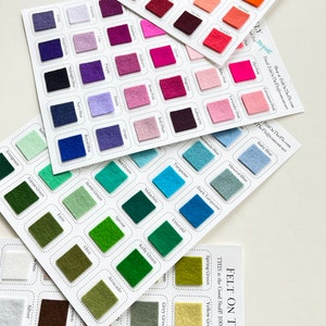 PRE-ORDER, Wool Felt Swatches, 100% Wool, Color Samples, Merino Wool Fiber, Color Card Set, Swatch Book, Felt Color Chart, Fabric Swatches image 2