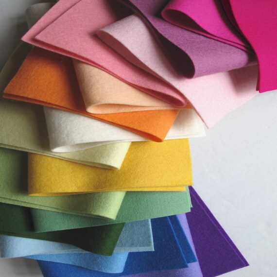 100% Wool Felt Sheets - 10 Sheets of 8 X 12 - Merino Wool Felt - Pure Wool  Felt - 10 Felt Sheets - Choose your Colors - FINAL SALE